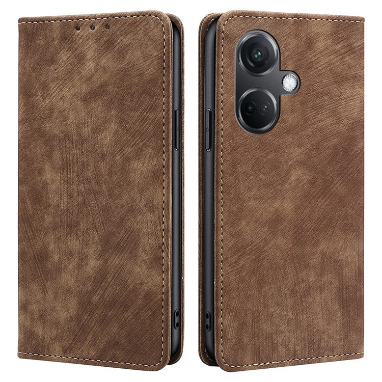 For OnePlus Nord CE3 5G Case Phone Cover RFID Blocking PU Leather Wallet - Brown