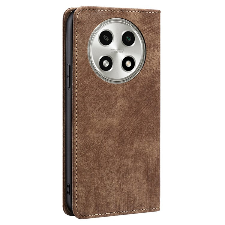 RFID Blocking Cover for Oppo A2 Pro 5G Case PU Leather Wallet Phone Shell - Brown