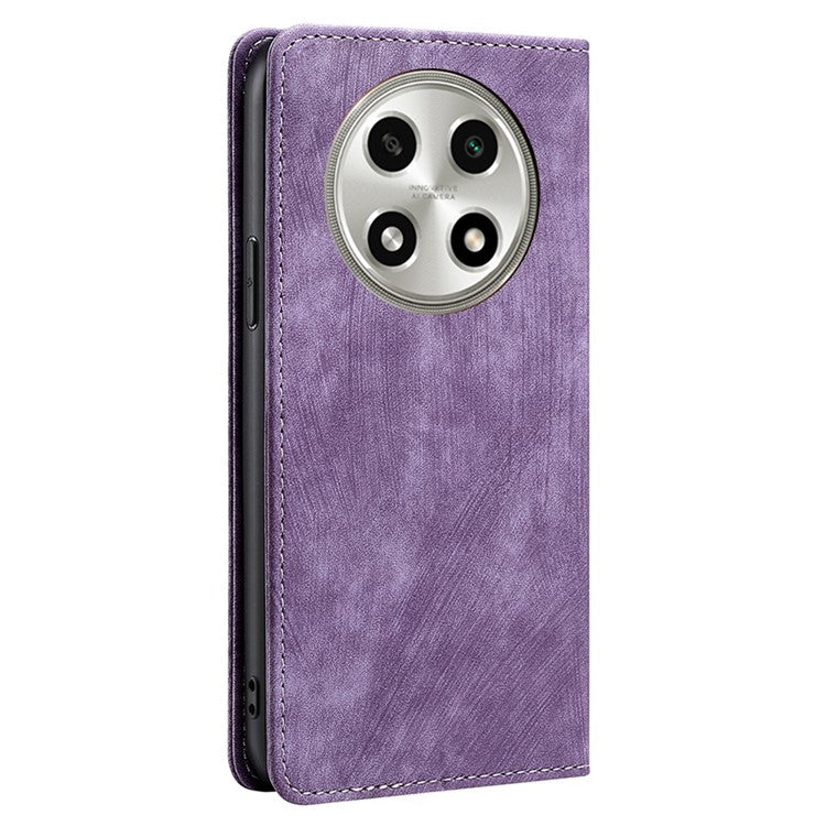 RFID Blocking Cover for Oppo A2 Pro 5G Case PU Leather Wallet Phone Shell - Purple
