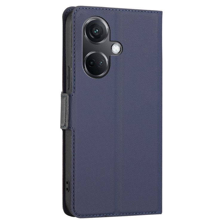 For OnePlus Nord CE3 5G Case PU Leather Twill Texture Magnetic Closure Phone Cover - Blue