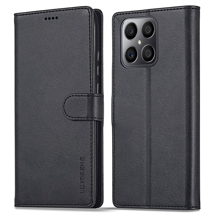 LC.IMEEKE For Honor X8 4G / X30i / Play6T Pro Case Wallet Phone Leather Cover - Black