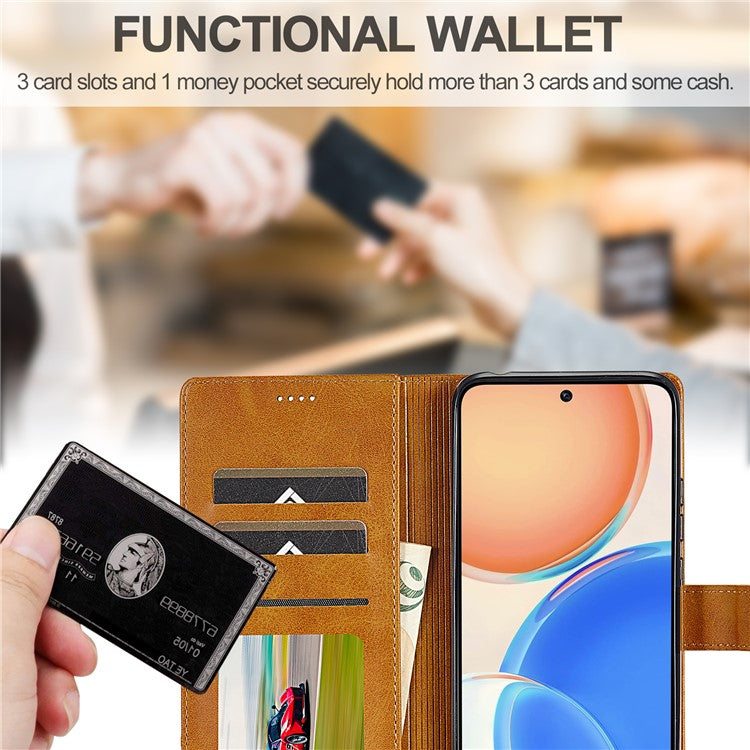 LC.IMEEKE For Honor X8 4G / X30i / Play6T Pro Case Wallet Phone Leather Cover - Yellow