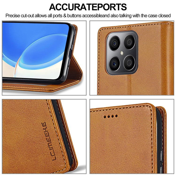 LC.IMEEKE For Honor X8 4G / X30i / Play6T Pro Case Wallet Phone Leather Cover - Yellow