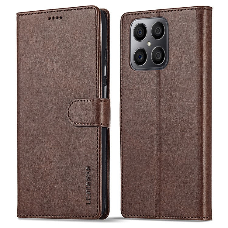 LC.IMEEKE For Honor X8 4G / X30i / Play6T Pro Case Wallet Phone Leather Cover - Brown