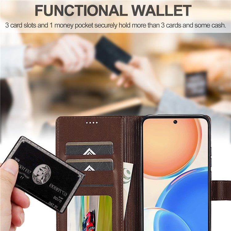 LC.IMEEKE For Honor X8 4G / X30i / Play6T Pro Case Wallet Phone Leather Cover - Brown