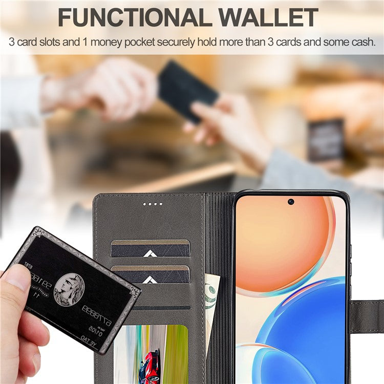 LC.IMEEKE For Honor X8 4G / X30i / Play6T Pro Case Wallet Phone Leather Cover - Grey