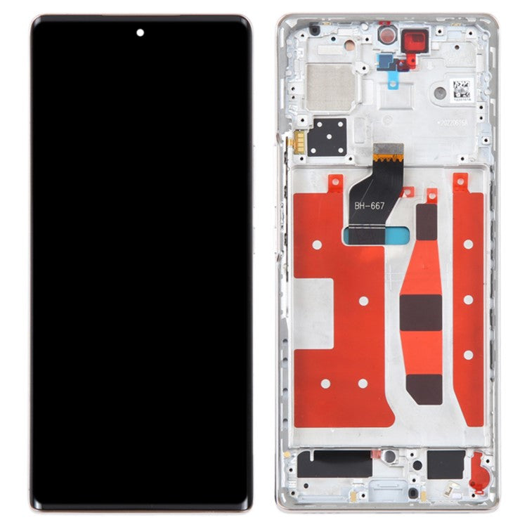 For Honor 70 5G FNE-AN00 FNE-NX9 OEM Grade S OLED Screen and Digitizer Assembly + Frame Repair Part (without Logo) - Silver