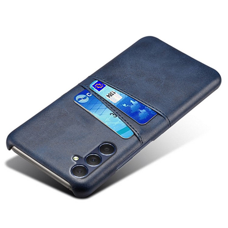 For Samsung Galaxy A05s 4G Case PU+Hard PC Dual Card Slots Phone Back Protector - Blue