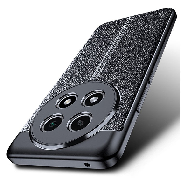Litchi Texture Phone Case for Oppo A2 Pro 5G Dustproof TPU Phone Cover - Black