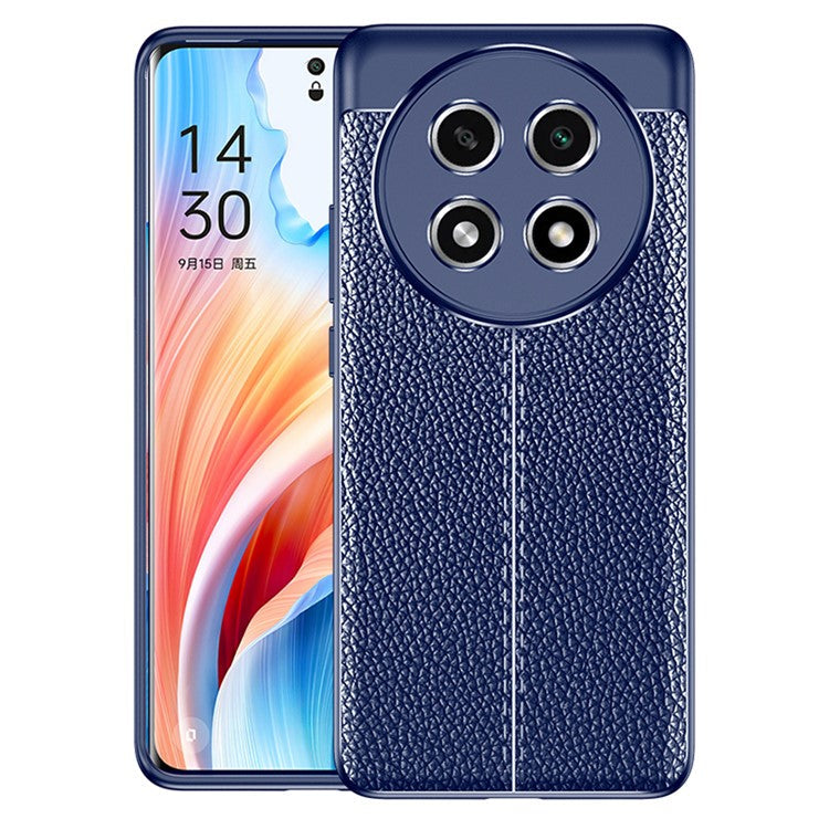 Litchi Texture Phone Case for Oppo A2 Pro 5G Dustproof TPU Phone Cover - Blue