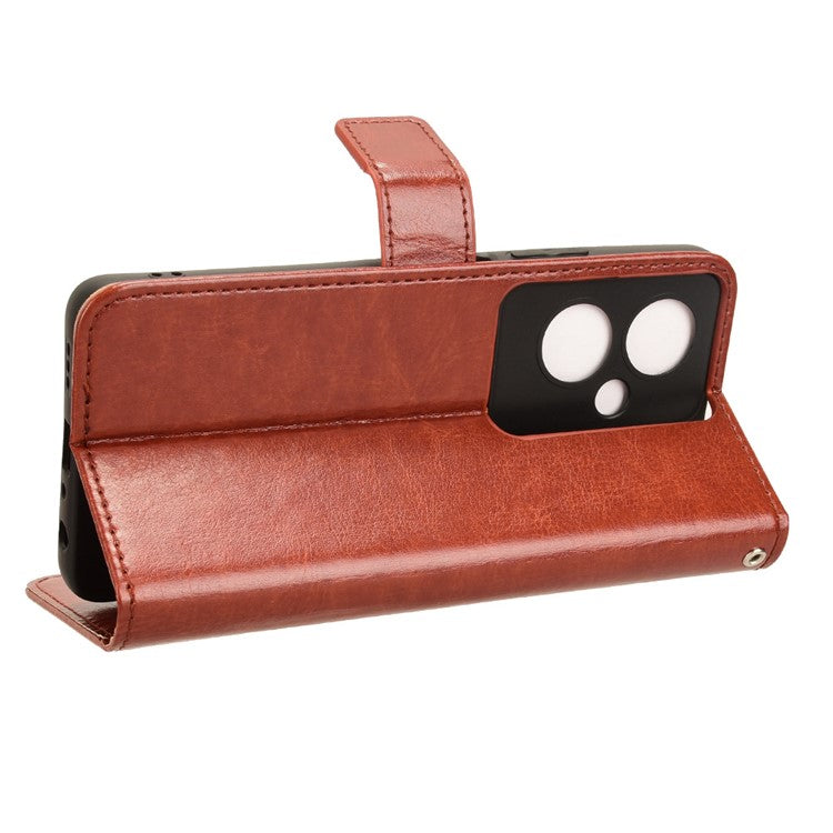 For Oppo A79 5G / A2 5G / OnePlus Nord N30 SE 5G Case PU Leather Crazy Horse Texture Wallet Phone Cover - Brown