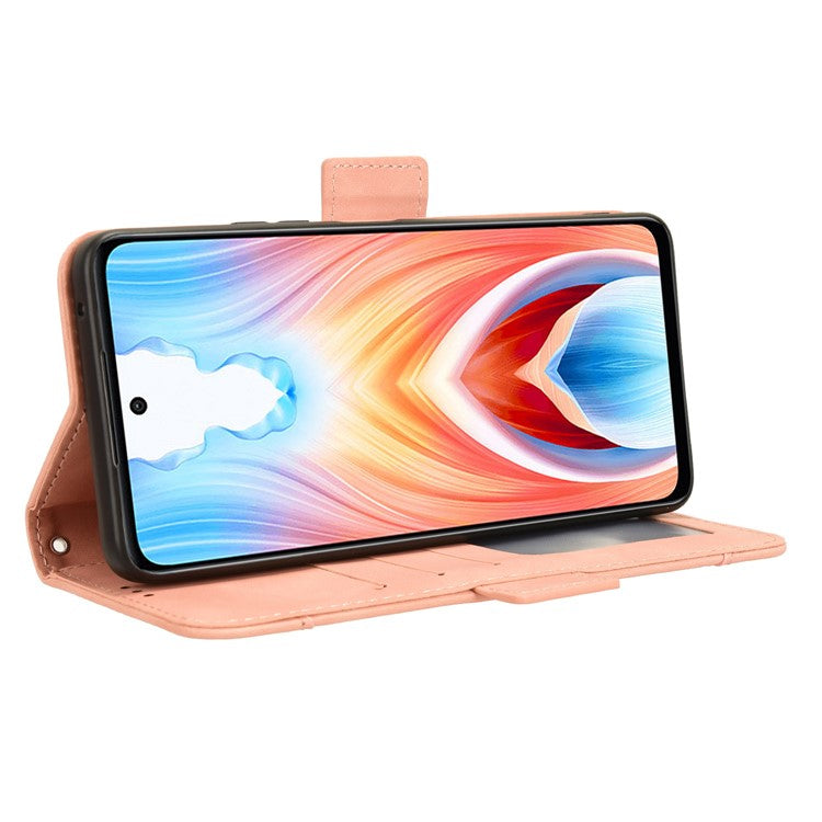 For Oppo A79 5G / A2 5G / OnePlus Nord N30 SE 5G Case Multiple Card Slots Leather Phone Wallet Cover - Pink