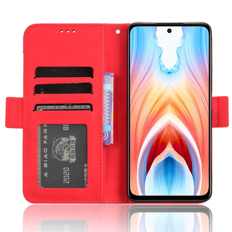 For Oppo A79 5G / A2 5G / OnePlus Nord N30 SE 5G Case Multiple Card Slots Leather Phone Wallet Cover - Red