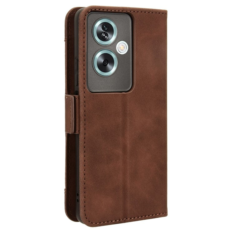For Oppo A79 5G / A2 5G / OnePlus Nord N30 SE 5G Case Multiple Card Slots Leather Phone Wallet Cover - Brown