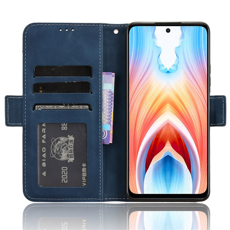 For Oppo A79 5G / A2 5G / OnePlus Nord N30 SE 5G Case Multiple Card Slots Leather Phone Wallet Cover - Blue