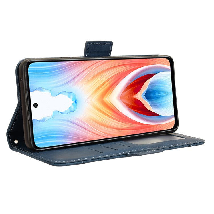 For Oppo A79 5G / A2 5G / OnePlus Nord N30 SE 5G Case Multiple Card Slots Leather Phone Wallet Cover - Blue