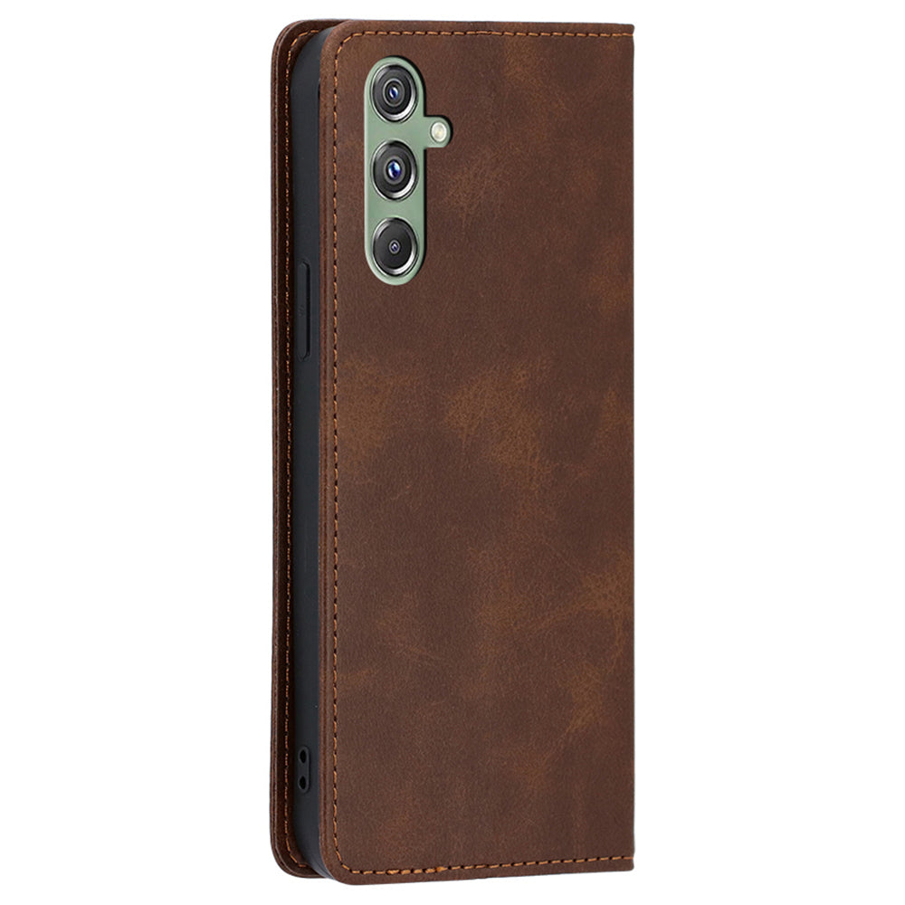 For Samsung Galaxy M34 5G / F34 5G Case Wallet Leather Stand Phone Cover - Brown