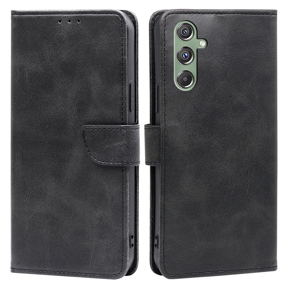 For Samsung Galaxy M34 5G / F34 5G Case Shockproof Flip Folio PU Leather+TPU Phone Protector - Black