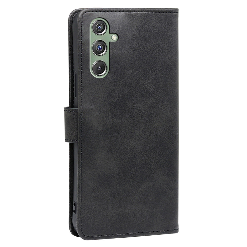 For Samsung Galaxy M34 5G / F34 5G Case Shockproof Flip Folio PU Leather+TPU Phone Protector - Black