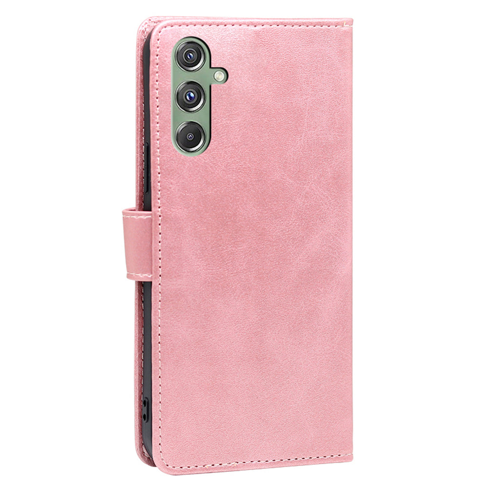 For Samsung Galaxy M34 5G / F34 5G Case Shockproof Flip Folio PU Leather+TPU Phone Protector - Rose Gold