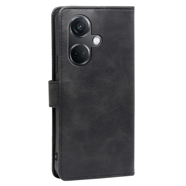 For OnePlus Nord CE3 5G Case Magnetic Clasp Calf Texture PU Leather Phone Shell - Black