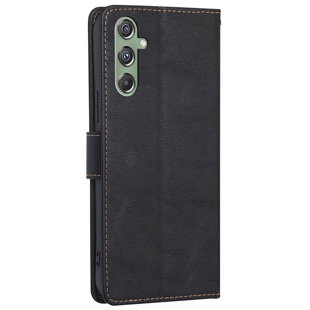 For Samsung Galaxy M34 5G / F34 5G Case RFID Blocking Leather Cover with Wallet Stand - Black
