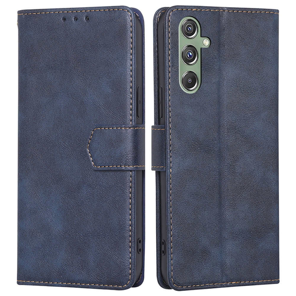 For Samsung Galaxy M34 5G / F34 5G Case RFID Blocking Leather Cover with Wallet Stand - Blue