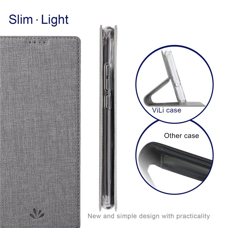 VILI DMX Series For Oppo Reno10 5G (Global) / Reno10 Pro 5G (Global) Case Card Holder Leather Cover - Grey