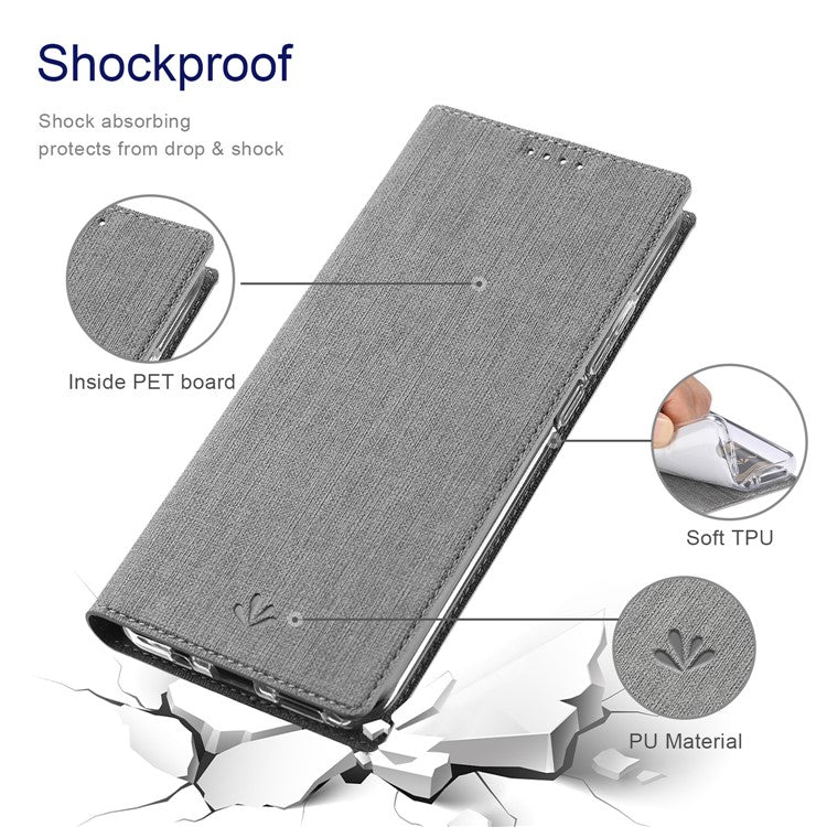 VILI DMX Series For Oppo Reno10 5G (Global) / Reno10 Pro 5G (Global) Case Card Holder Leather Cover - Grey