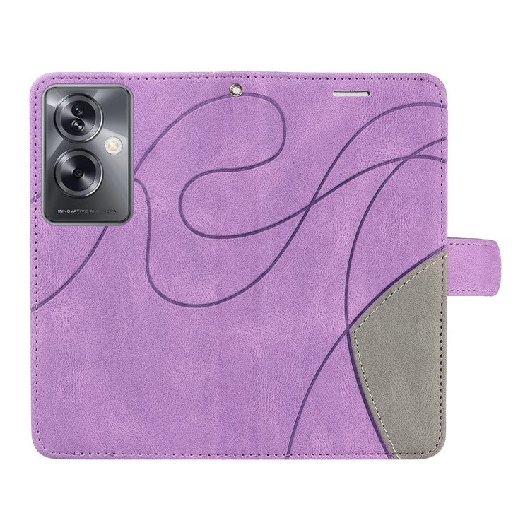 KT Leather Series-1 Phone Shell for Oppo A79 5G / A2 5G Case Splicing PU Leather Wallet Cover - Light Purple