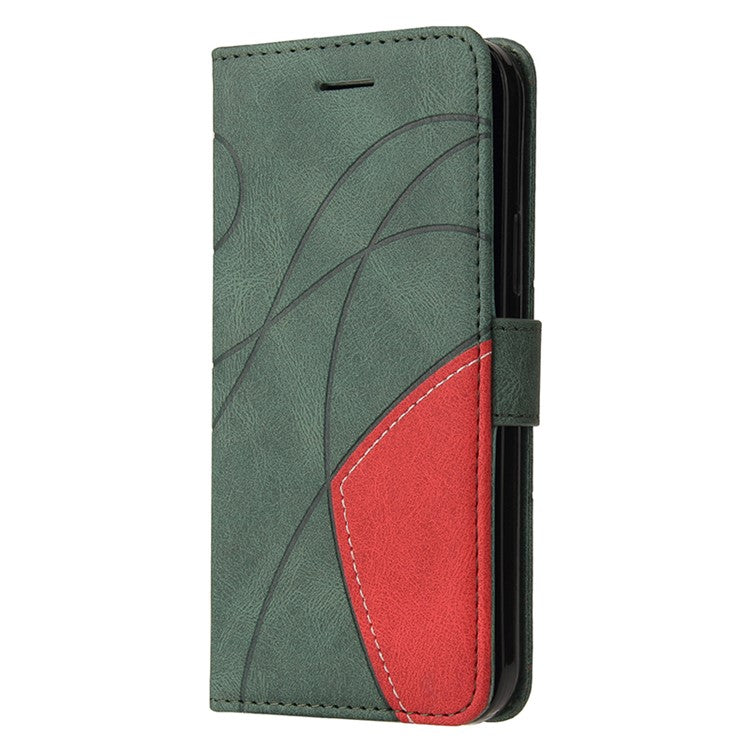 KT Leather Series-1 Phone Shell for Oppo A79 5G / A2 5G Case Splicing PU Leather Wallet Cover - Green