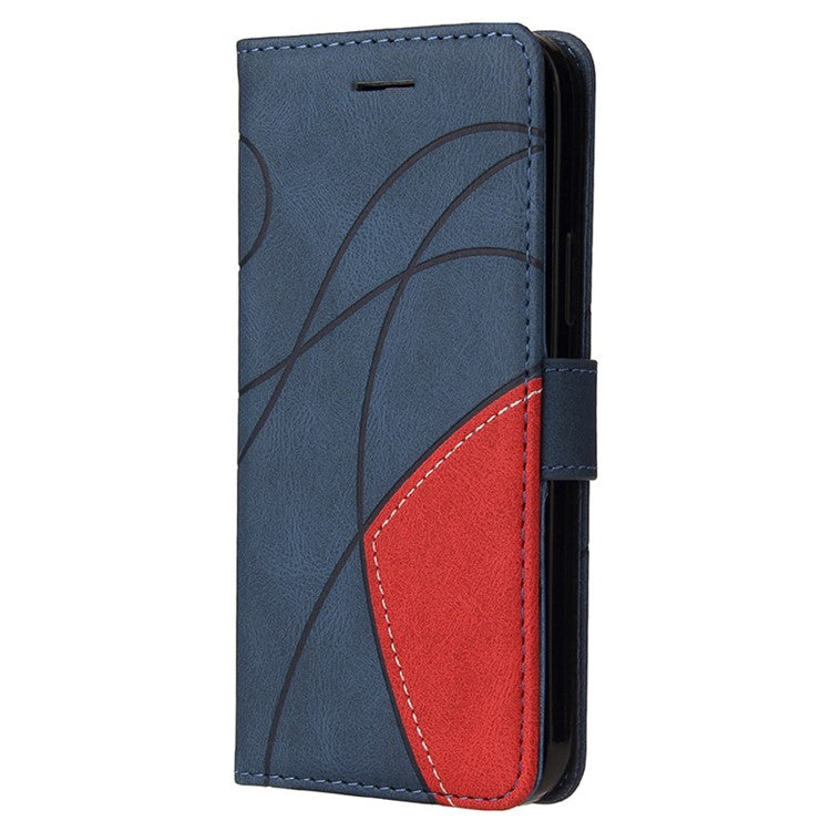 KT Leather Series-1 Phone Shell for Oppo A79 5G / A2 5G Case Splicing PU Leather Wallet Cover - Blue