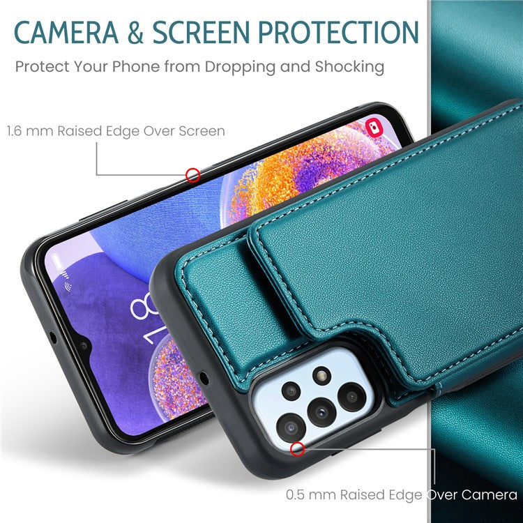 CASEME C22 Series For Samsung Galaxy A23 4G / A23 5G (Global Version) Phone Case RFID Blocking Litchi Texture Cover - Green
