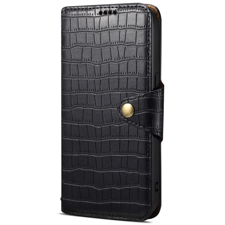 For Samsung Galaxy A33 5G Case Crocodile Texture Wallet Phone Cover - Black