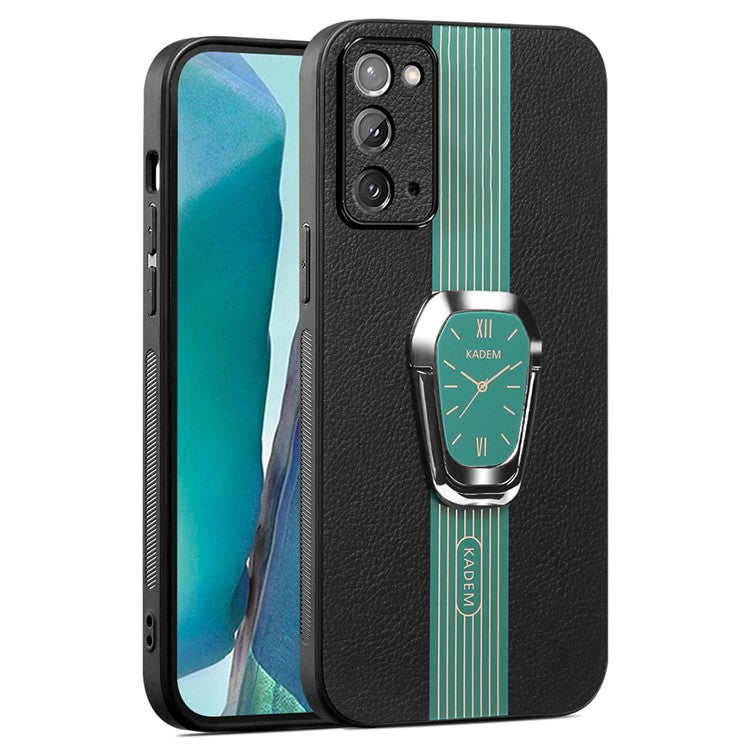 KADEM For Samsung Galaxy Note20 / Note20 5G Case Watch Pattern Folding Kickstand Phone Cover - Green