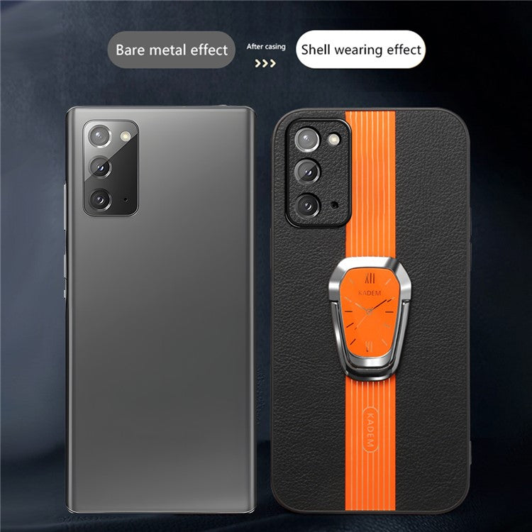 KADEM For Samsung Galaxy Note20 / Note20 5G Case Watch Pattern Folding Kickstand Phone Cover - Green