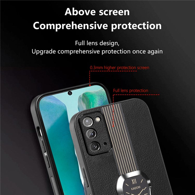 KADEM For Samsung Galaxy Note20 / Note20 5G Case Watch Pattern Folding Kickstand Phone Cover - Green