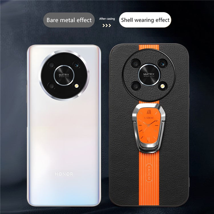 KADEM For Honor X30 5G / X9 5G / X40 GT 5G / Magic4 Lite 5G / 4G Case PU Leather+TPU+Acrylic Smartphone Cover - Orange