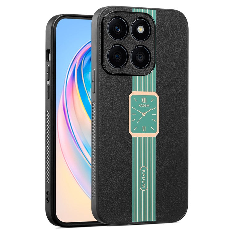 KADEM For Honor X8 5G / X6 4G / X6s 4G / 70 Lite 5G Phone Case PU Leather+TPU+Acrylic Electroplating Cover - Green