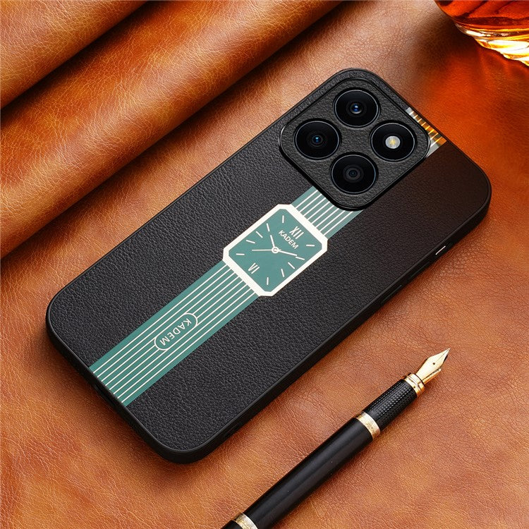 KADEM For Honor X8 5G / X6 4G / X6s 4G / 70 Lite 5G Phone Case PU Leather+TPU+Acrylic Electroplating Cover - Green