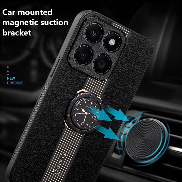 KADEM For Honor X8 5G / X6 4G / 70 Lite 5G / X6s 4G Case Kickstand Electroplating Phone Back Cover - Black