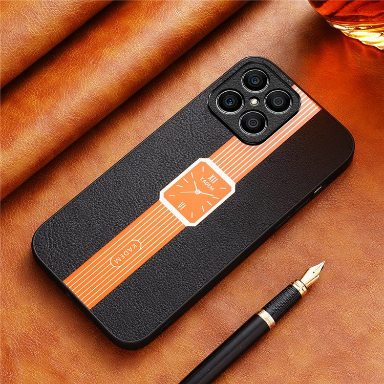 KADEM For Honor X8 4G / X30i Case Camera Protection Watch Pattern PU+Acrylic+TPU Phone Cover - Orange