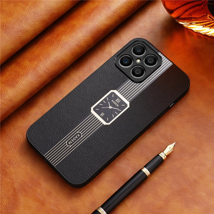 KADEM For Honor X8 4G / X30i Case Camera Protection Watch Pattern PU+Acrylic+TPU Phone Cover - Black