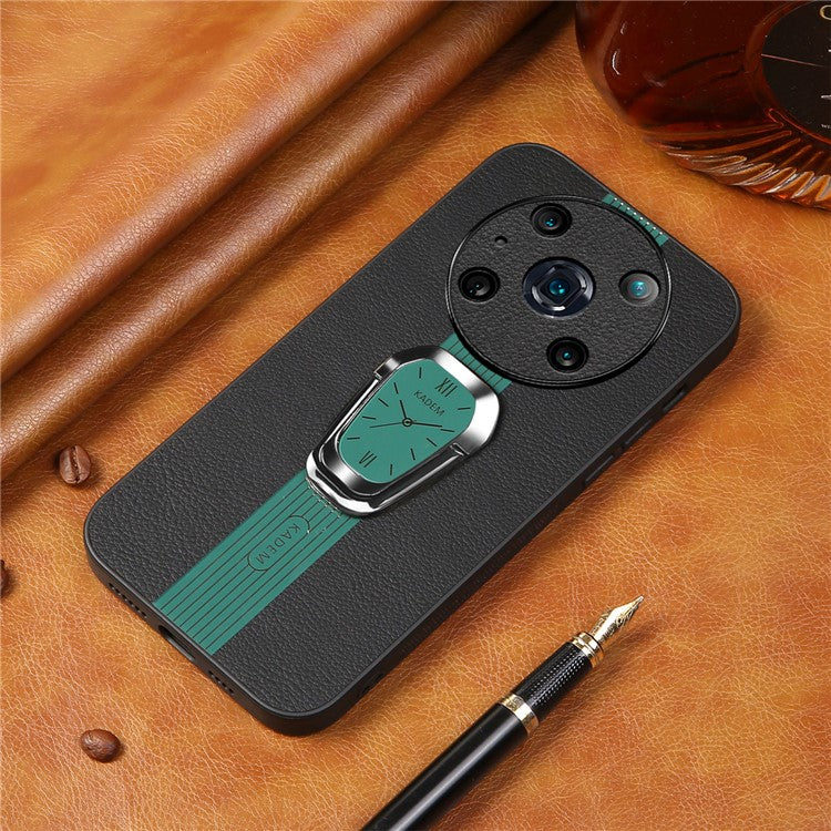 KADEM For Honor Magic4 Pro 5G Cell Phone Cases Leather+TPU+Acrylic Folding Kickstand Cover - Green