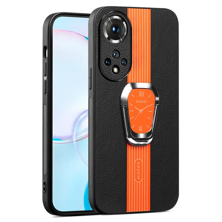 KADEM For Huawei nova 9 Pro / Honor 50 Pro Cell Phone Cases Folding Kickstand Leather Coated Cover - Orange