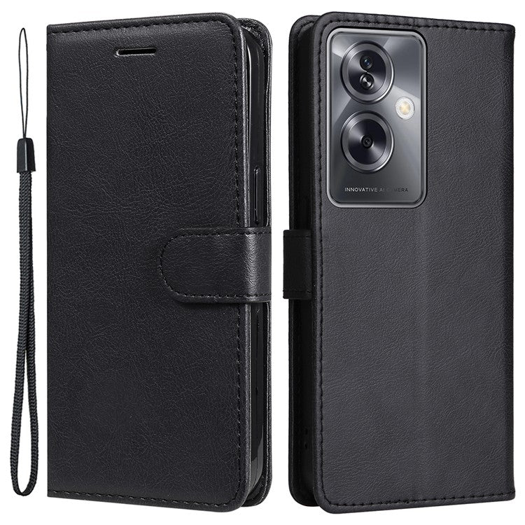KT Leather Series-2 for Oppo A79 5G / A2 5G Case Magnetic PU Leather Phone Cover - Black
