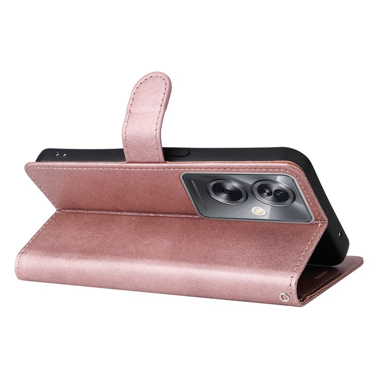 KT Leather Series-2 for Oppo A79 5G / A2 5G Case Magnetic PU Leather Phone Cover - Rose Gold