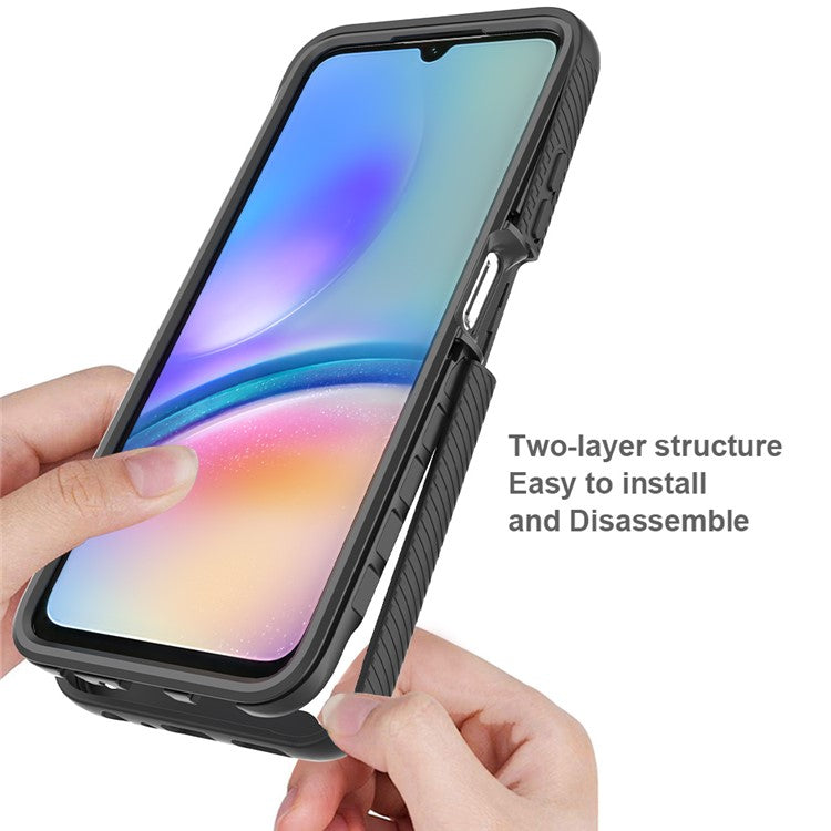 For Samsung Galaxy A05s 4G Case PC+TPU Anti-Scratch Phone Cover with PET Screen Film - Red