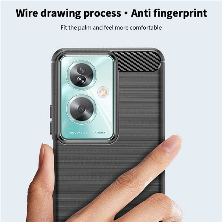 MOFI JK TPU Series-1 For Oppo A79 5G / A2 5G TPU Phone Case Carbon Fiber Texture Cover - Blue