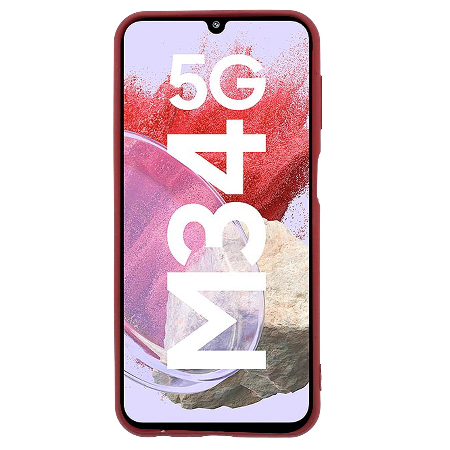 For Samsung Galaxy M34 5G / F34 5G Case TPU Double-Sided Matte Phone Shell Cover - Wine Red